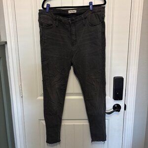 Madewell Roadtripper Skinny Jeans Womens 34 Black Denim High Rise Pockets Casual